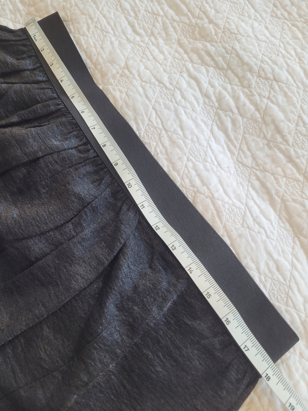 Classic Black Shiny Gauze Tiered Y2K Skirt XPL Ann Taylor Loft - Picture 11 of 12